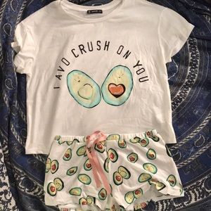 Two piece pajama set, NEVER WORN🥑